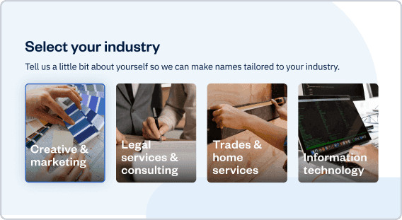 Business Name Generator Step 1 image