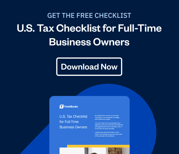 get FreshBooks US tax checklist for full-time business owners